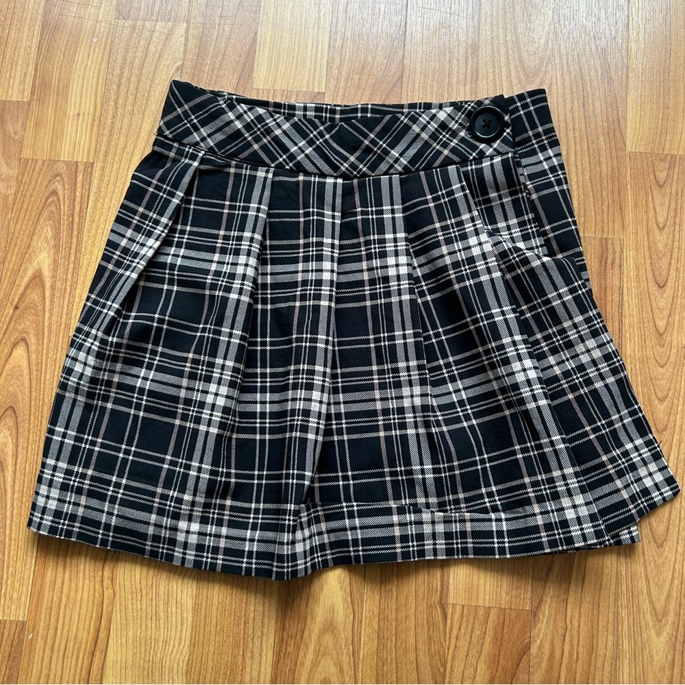 Joe Benbasset plaid mini skirt with pleated front flap size xs or 0